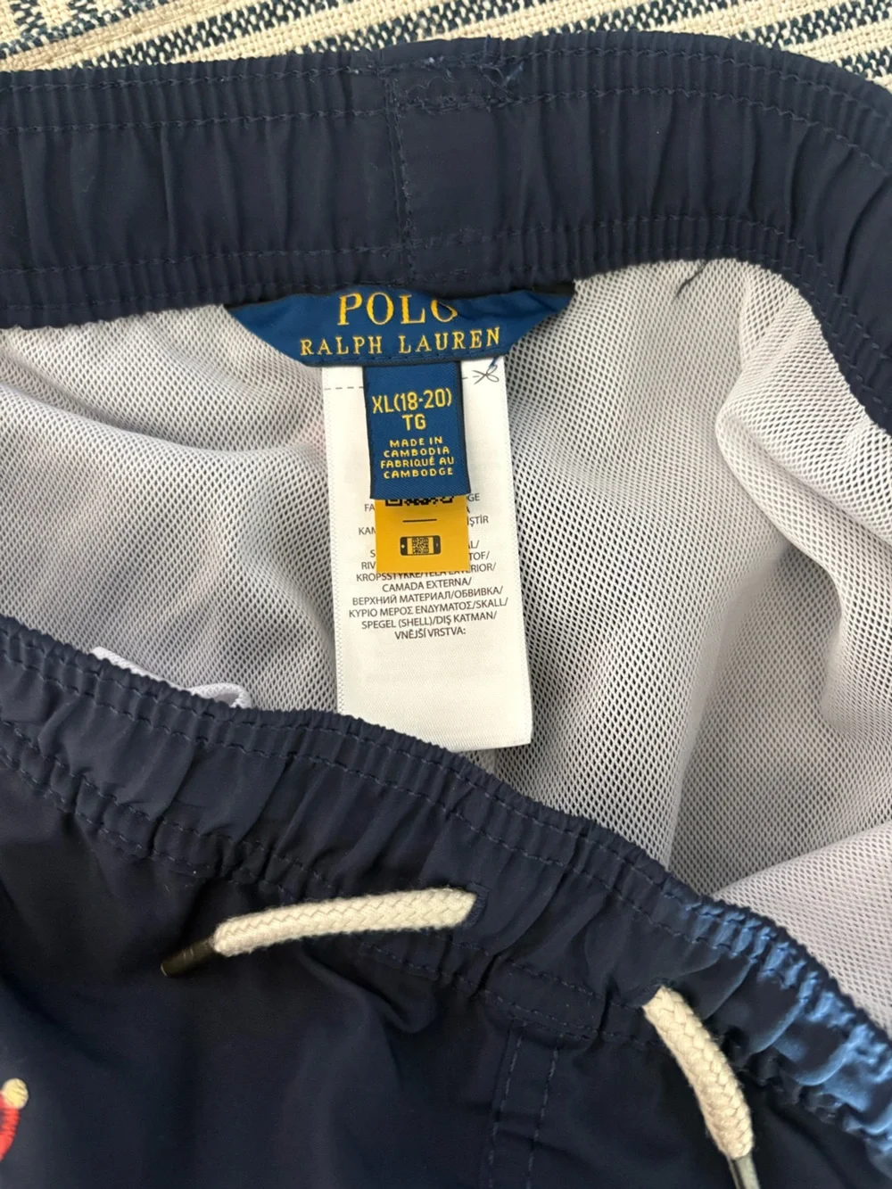 Polo by Ralph Lauren Navy Swim Trunks with Red Embroidered Sailors